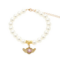 Load image into Gallery viewer, Heart-Pet Pearl Necklace Collar - WizzPaw
