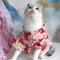 Load image into Gallery viewer, Japanese-Style Pet Kimono - Floral Drum-red - WizzPaw