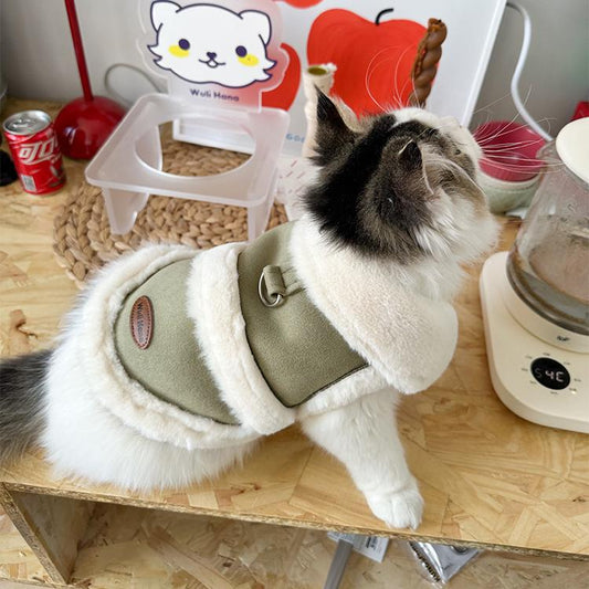 Pet Faux Fur-Lined Vest Jacket