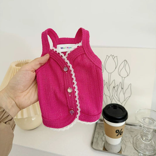 Pet Knit Lace Tank Top