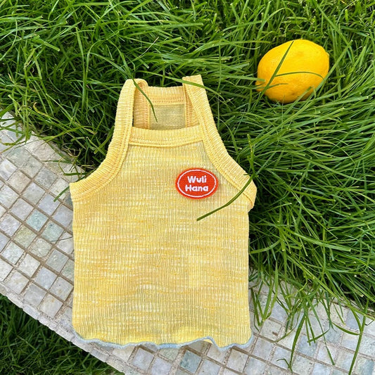 Pet Rolled Edge Knit Tank Top