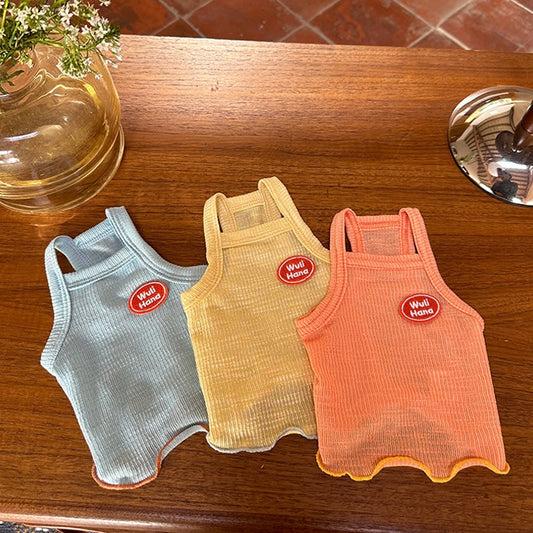 Pet Rolled Edge Knit Tank Top