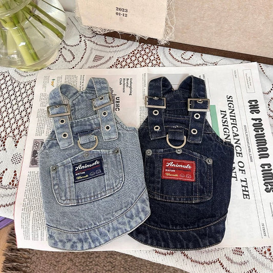 Pet Retro Denim Overalls