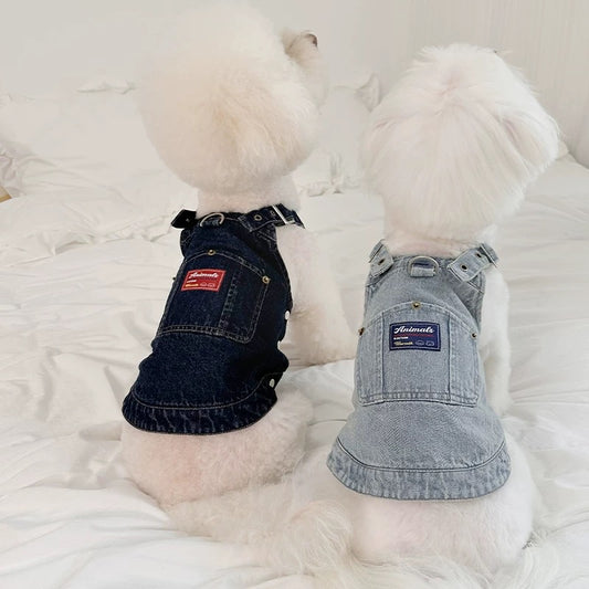 Pet Retro Denim Overalls