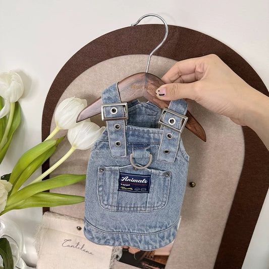 Pet Retro Denim Overalls