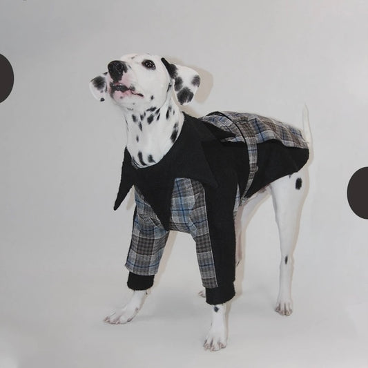 Pet Woolen Plaid Warm Coat