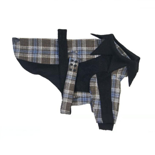 Pet Woolen Plaid Warm Coat