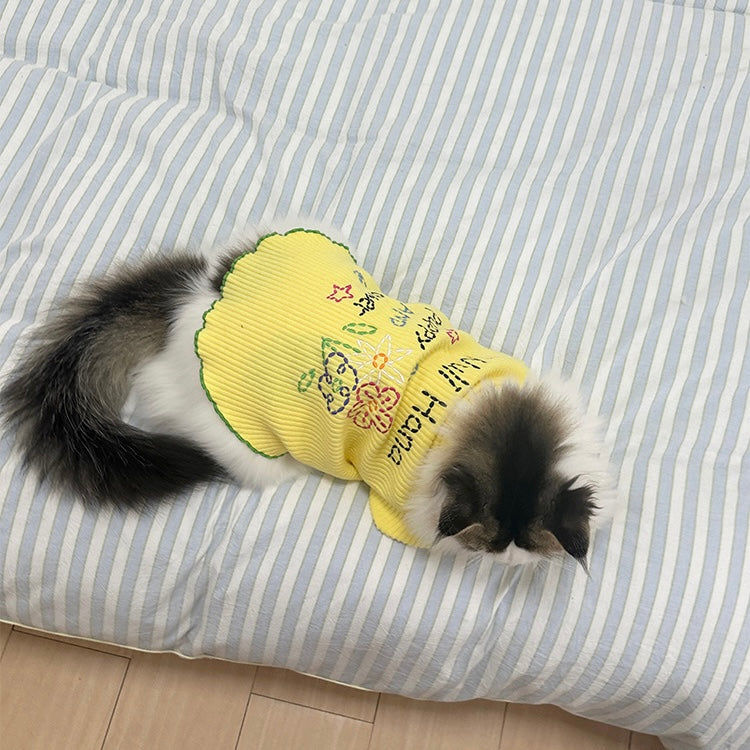 Pet embroidered knit base shirt