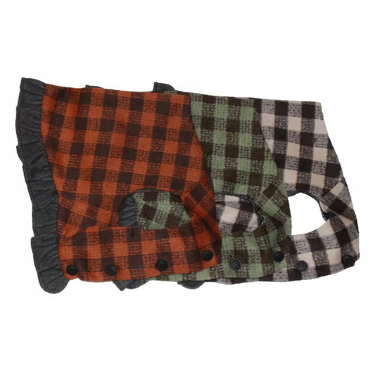 Three-Color Plaid Wool Pet Vest