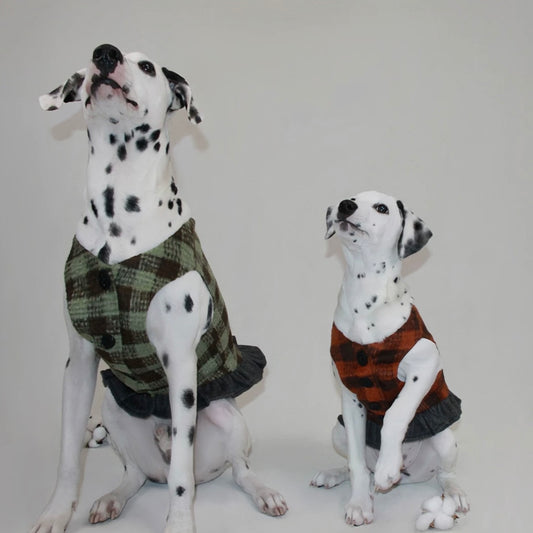 Three-Color Plaid Wool Pet Vest