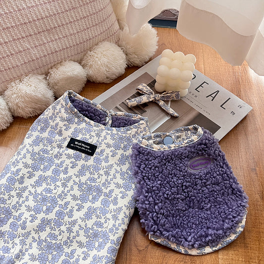 Floral Plush Pet Vest