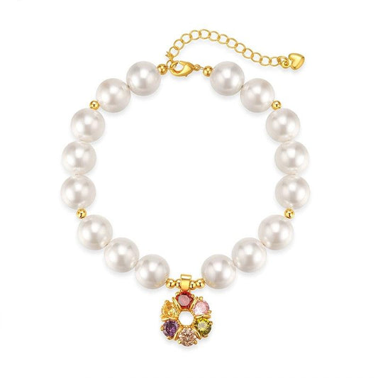 Garden Party-Pet Pearl Necklace Collar - WizzPaw