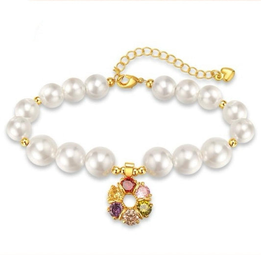 Garden Party-Pet Pearl Necklace Collar - WizzPaw