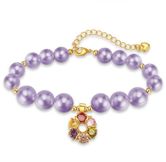 Garden Party-Pet Pearl Necklace Collar - WizzPaw