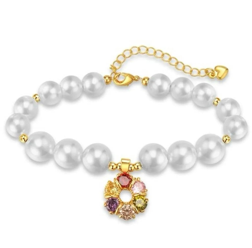 Garden Party-Pet Pearl Necklace Collar - WizzPaw