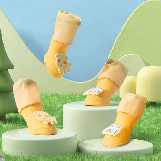 High-top Cartoon Dog Rain Shoes - WizzPaw