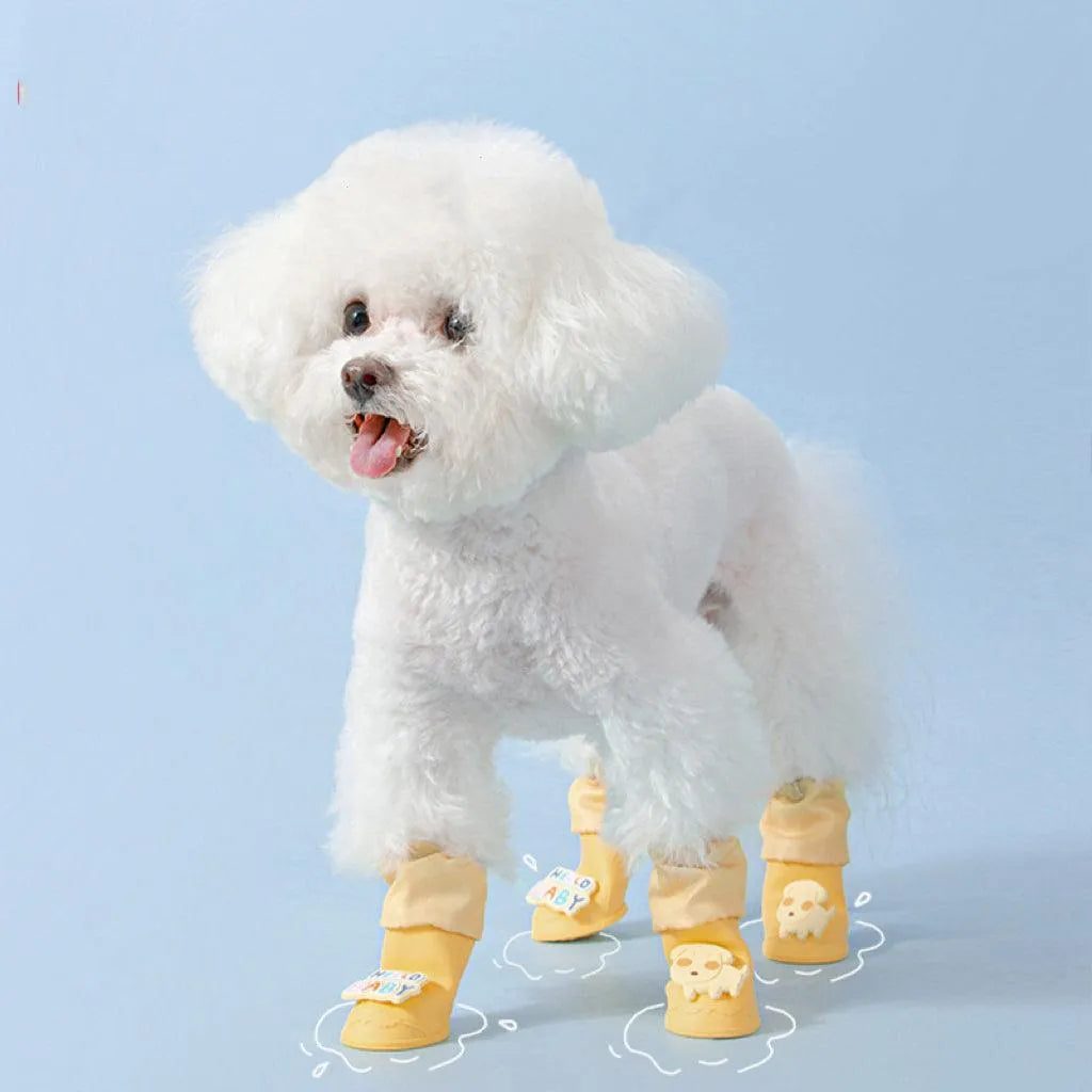 High-top Cartoon Dog Rain Shoes - WizzPaw