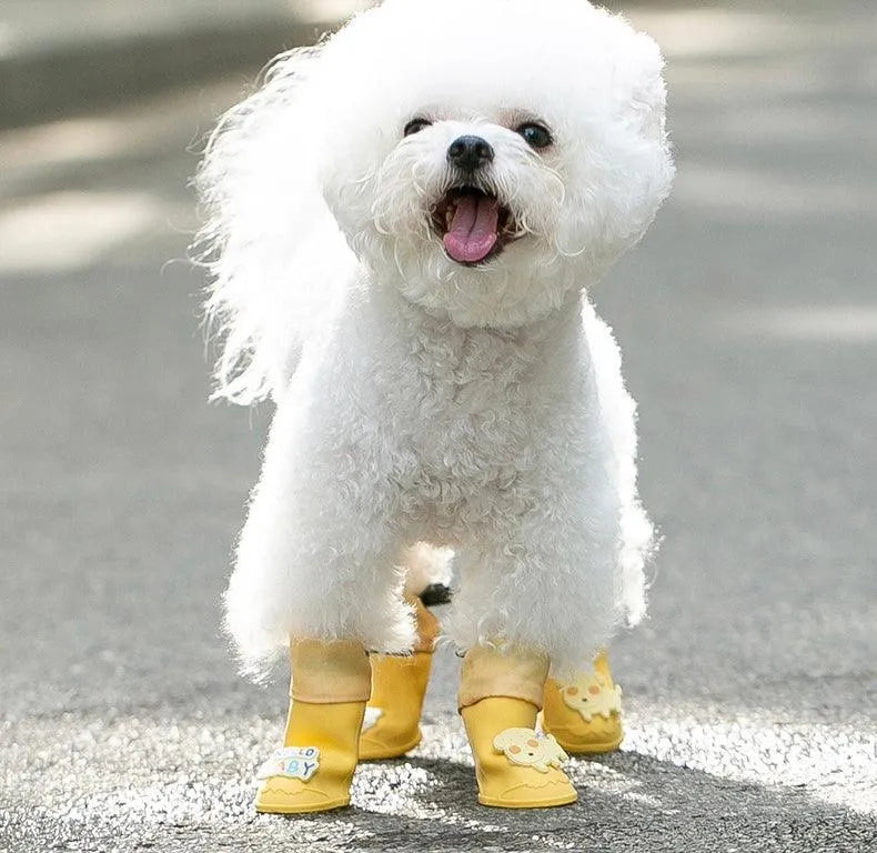 High-top Cartoon Dog Rain Shoes - WizzPaw