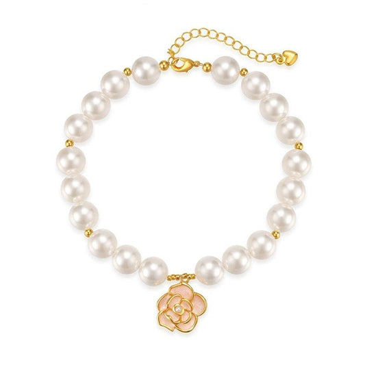 Lucky Flower-Pet Pearl Necklace Collar - WizzPaw