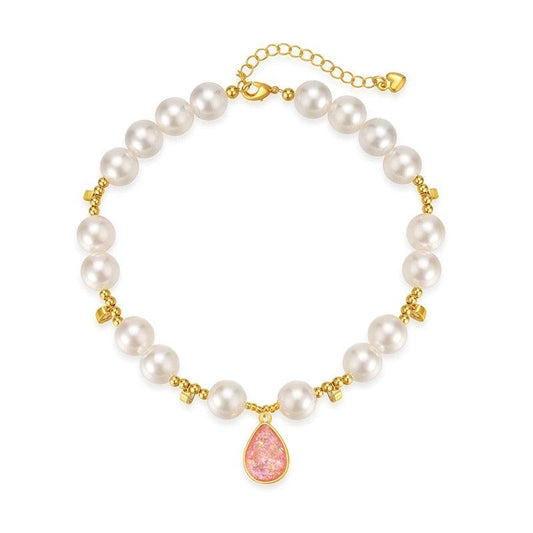 Pink Lady-Pet Pearl Necklace Collar - WizzPaw