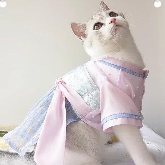 Traditional Chinese-style pet Hanfu-inspired dress - WizzPaw