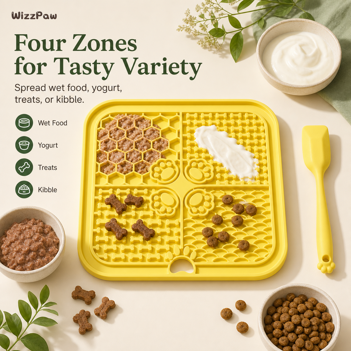 WizzPaw lick mat - Four Zones for Tasty Variety