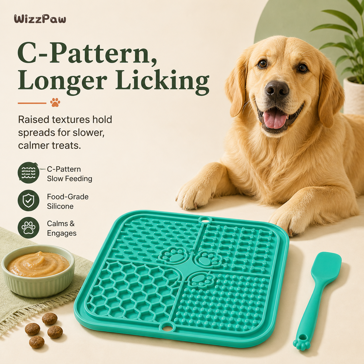 Calming Lick Mat C-Pattern - Longer Licking