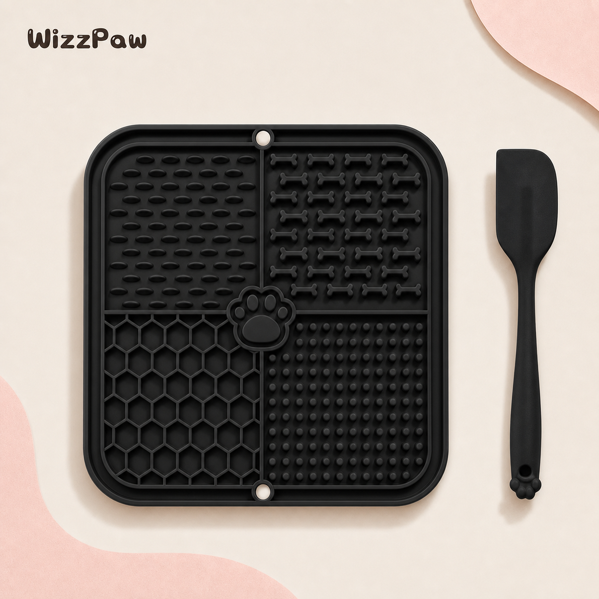 Calming Lick Mat C-Pattern - Black