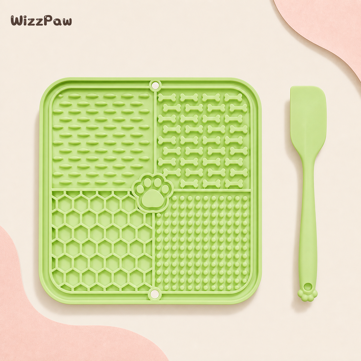 Calming Lick Mat C-Pattern - Light Green