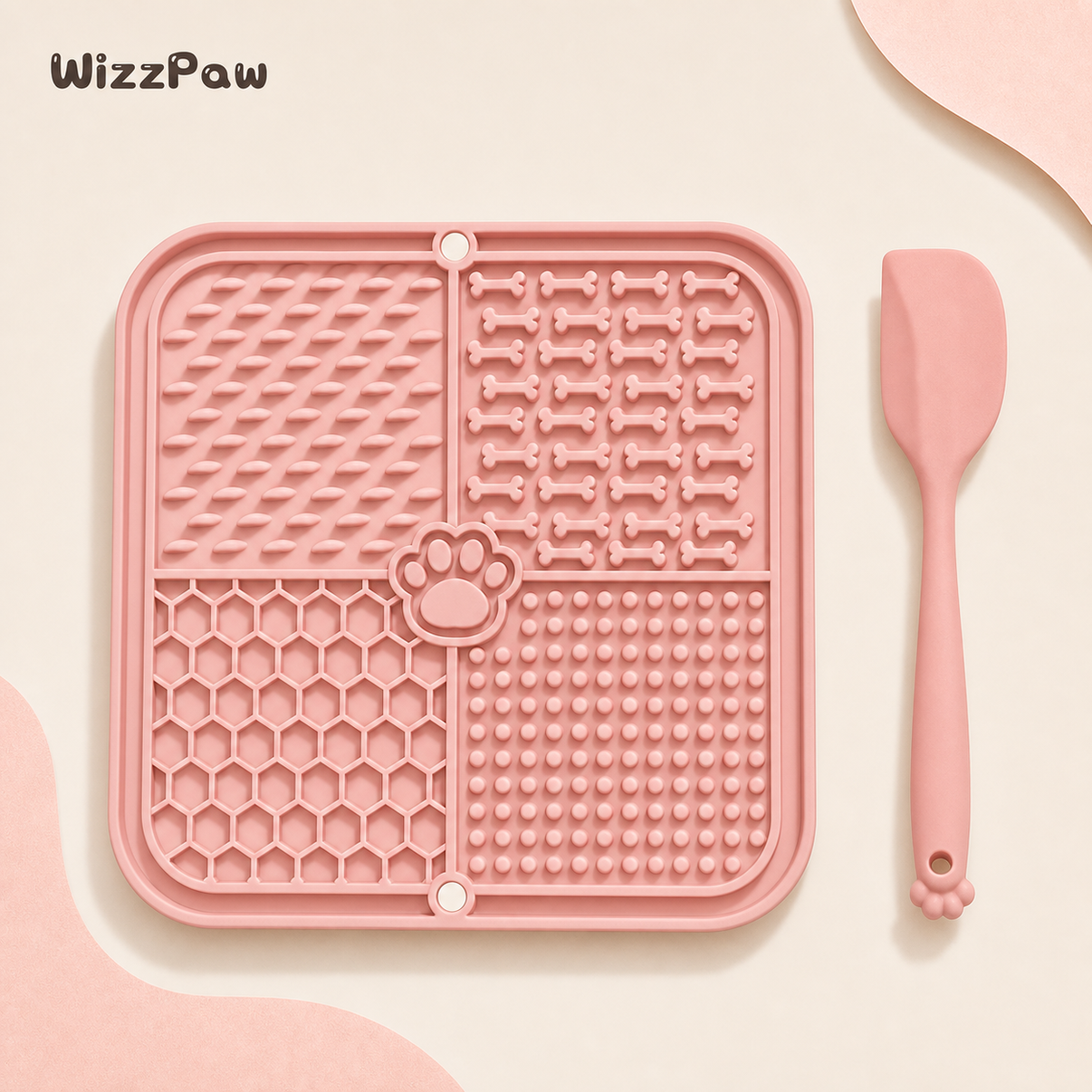 Calming Lick Mat C-Pattern - Pink