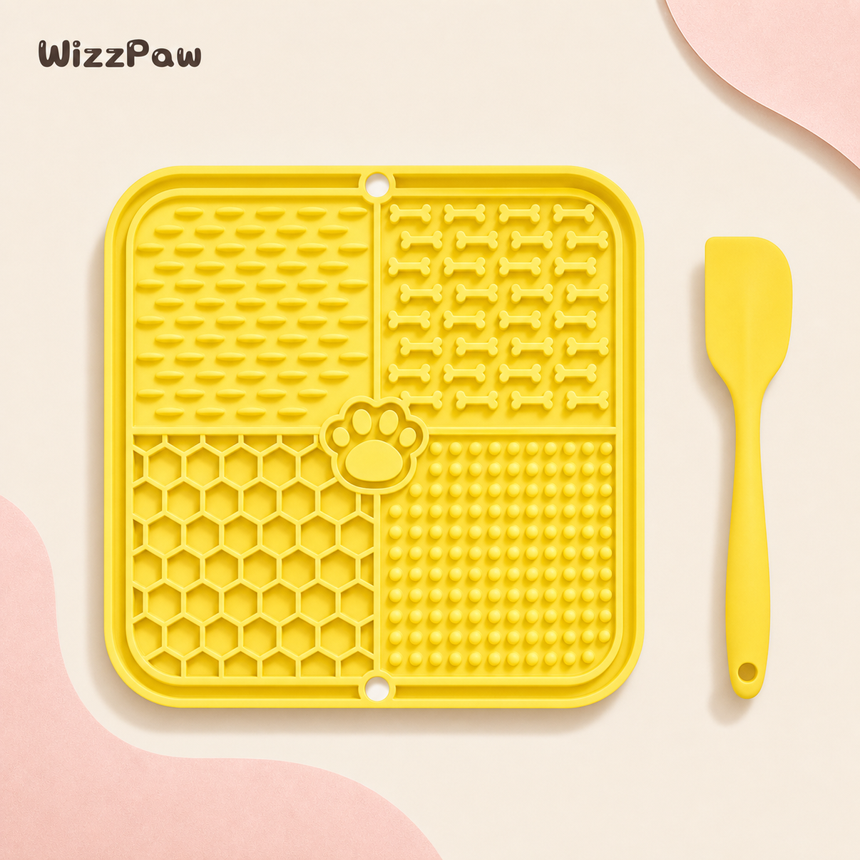 Calming Lick Mat C-Pattern - Yellow