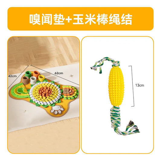 Snuffle mat with corn rope set original supplier image